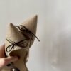 Slingback Cinderella combi rafia testa di moro
