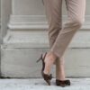 Slingback fiocco cioccolato