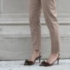 Slingback fiocco cioccolato
