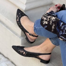 Slingback Zamiel rafia nera