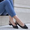 Slingback Zamiel rafia nera