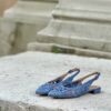 Slingback Zamiel rafia blue jeans