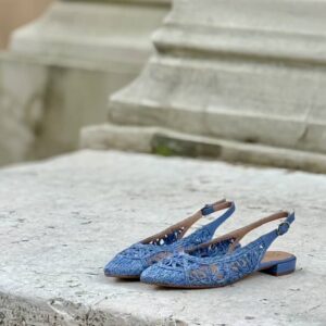 Alternative view of Slingback Zamiel rafia blue jeans