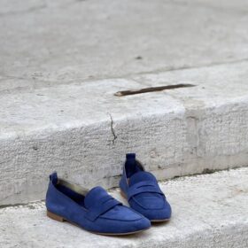 Mocassino Erika suede blu royal