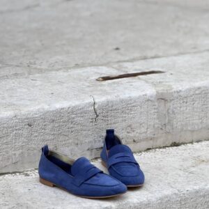 Mocassino Erika suede blu royal