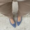 Slingback Zamiel rafia blue jeans