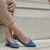 Slingback Zamiel rafia blue jeans