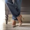 Slingback Caroline glitter nude