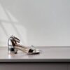 Sandalo specchio argento tacco 5 cm