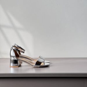 Sandalo specchio argento tacco 5 cm