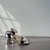 Sandalo specchio argento tacco 5 cm