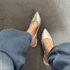 Slingback charm argento