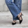 Slingback Pepita nero