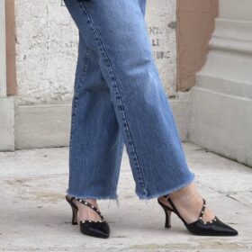 Slingback Pepita nero