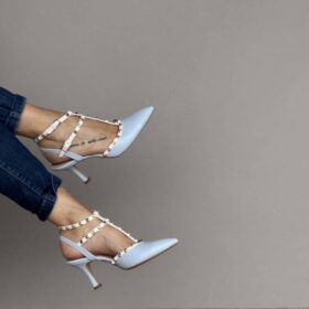 Décolleté Amina combi celeste 7 cm