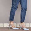 Décolleté Amina combi celeste 7 cm