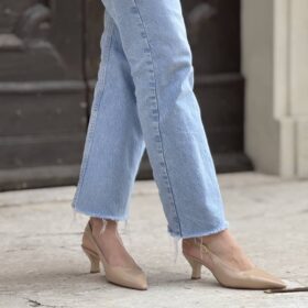Slingback new Lilia vernice sabbia