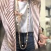 Collana lunga fiocchetto beige