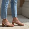 Sandalo Anisa suede cammello