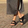 Ciabatta doppia fascia glitter black