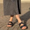 Ciabatta doppia fascia glitter black