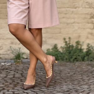 Slingback Dakota rafia testa di moro