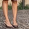 Slingback Dakota rafia testa di moro