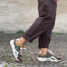 Sneaker combi verde militare