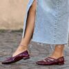 Flat Lima bordeaux