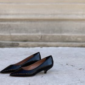 Décolleté snake black 4 cm