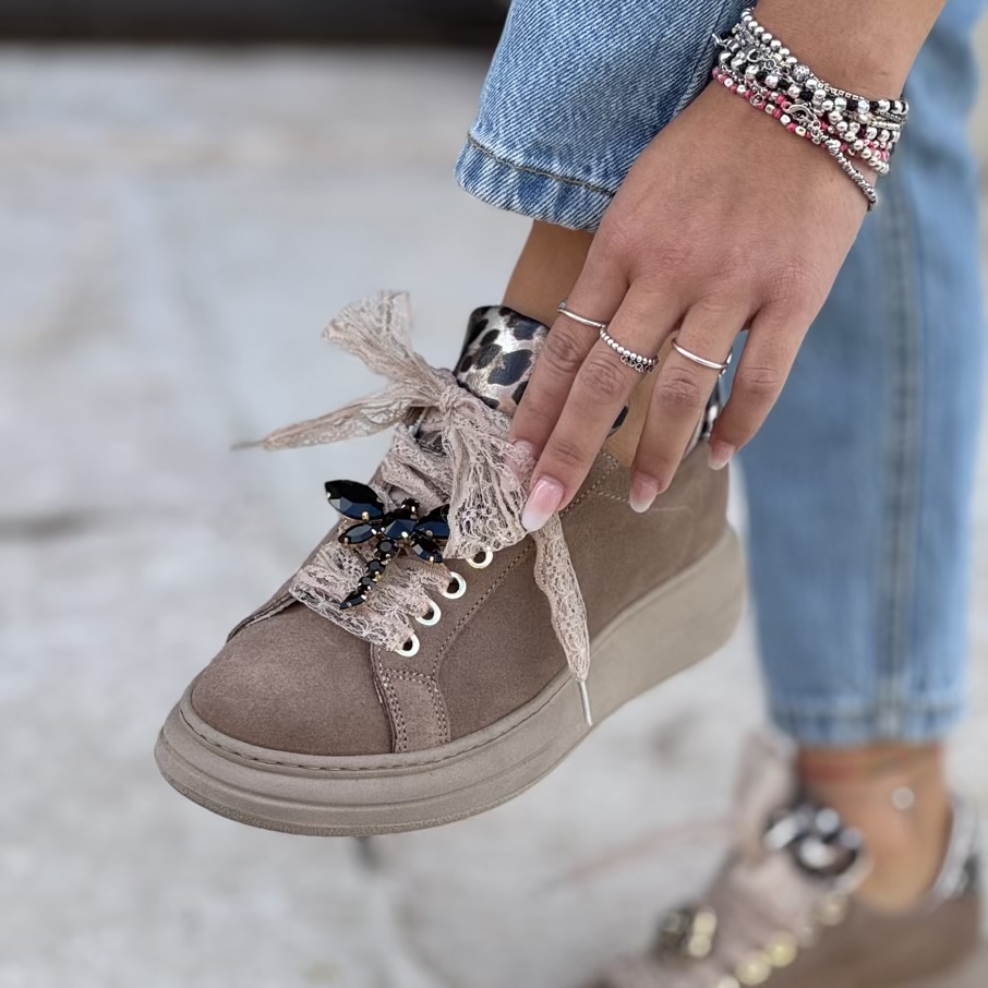 Sneaker platform taupe gioiello Sneaker platform taupe gioiello - immagine 5