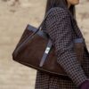 Borsa Sailor suede testa di moro