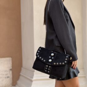 Ethnic Bowling bag suede black La Carrie