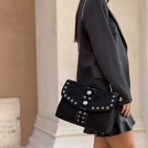 Ethnic Bowling bag suede black La Carrie