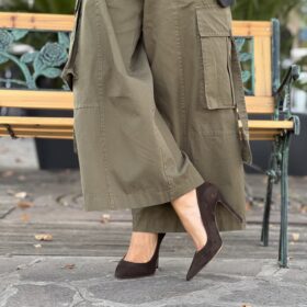 Décolletté Orsay suede testa di moro