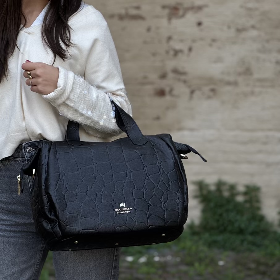 Borsa Carol medium cocco black Cuoieria Fiorentina Borsa Carol medium cocco black Cuoieria Fiorentina - immagine 2