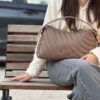 Touchy shopper leather bag Taupe La Carrie