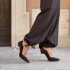 Décolleté stiletto suede testa di moro