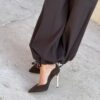 Décolleté stiletto suede testa di moro Décolleté stiletto suede testa di moro