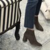 Tronchetto Boston suede testa di moro