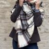 Sciarpa check brown soft