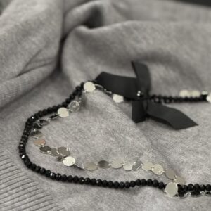 Alternative view of Collana lunga fiocchetto nero