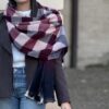 Sciarpa check combi burgundy