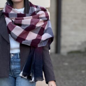 Sciarpa check combi burgundy