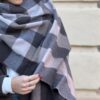 Sciarpa check grigio rosa moro