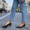 Décolleté suede testa di moro tacco 5 cm