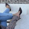 Décolleté suede testa di moro tacco 5 cm