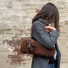 Borsa Balina suede testa di moro