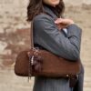 Borsa Balina suede testa di moro