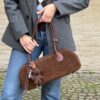 Borsa Balina suede testa di moro